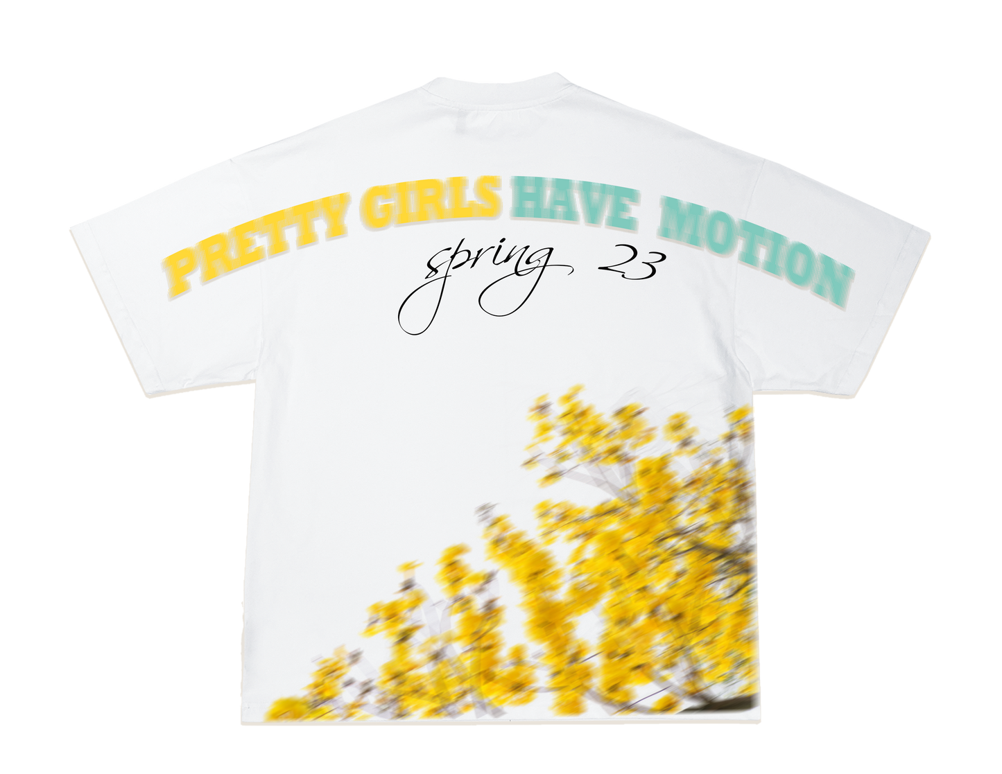 Pretty Girls Have Motion Yellow Graphic Tee